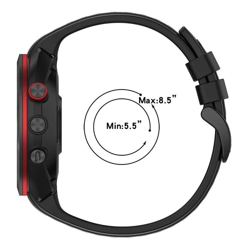 Watch Band for Garmin Approach S70 42mm , Soft Silicone Wristband Strap - Black