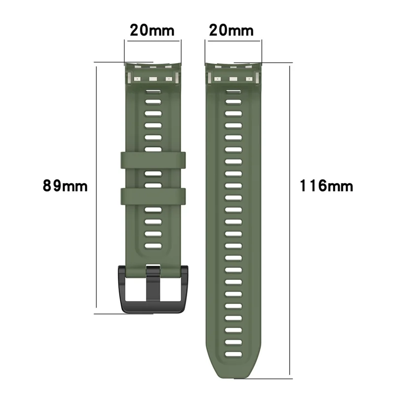 Watch Band for Garmin Approach S70 42mm , Soft Silicone Wristband Strap - Dark Green