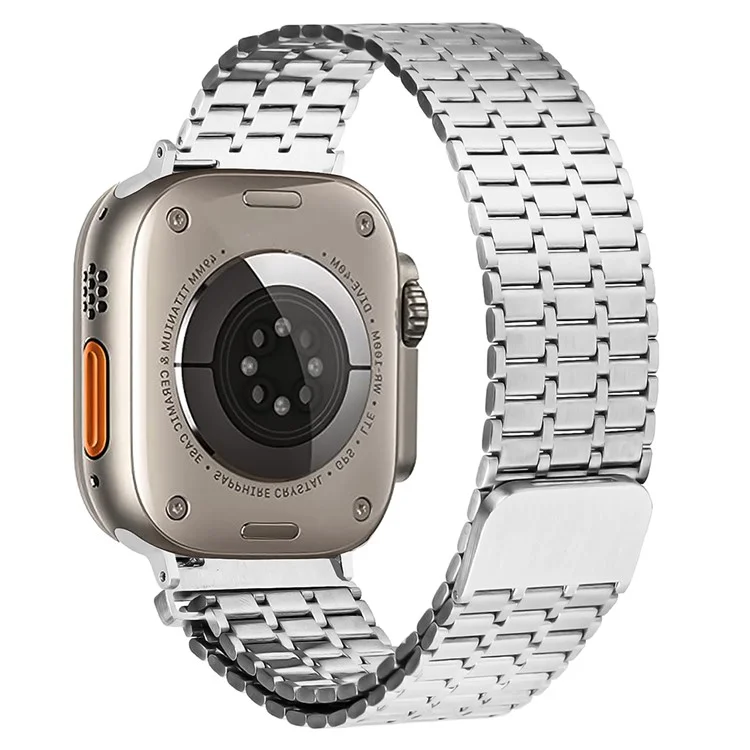 Für Apple Watch Series 10 46mm / Ultra 2 Ultra 49mm / Series 9 8 7 45mm / 6 5 4 SE (2023) SE (2022) SE 44mm / 3 2 1 42mm Armband Edelstahl Magnetisches Armband - Silber