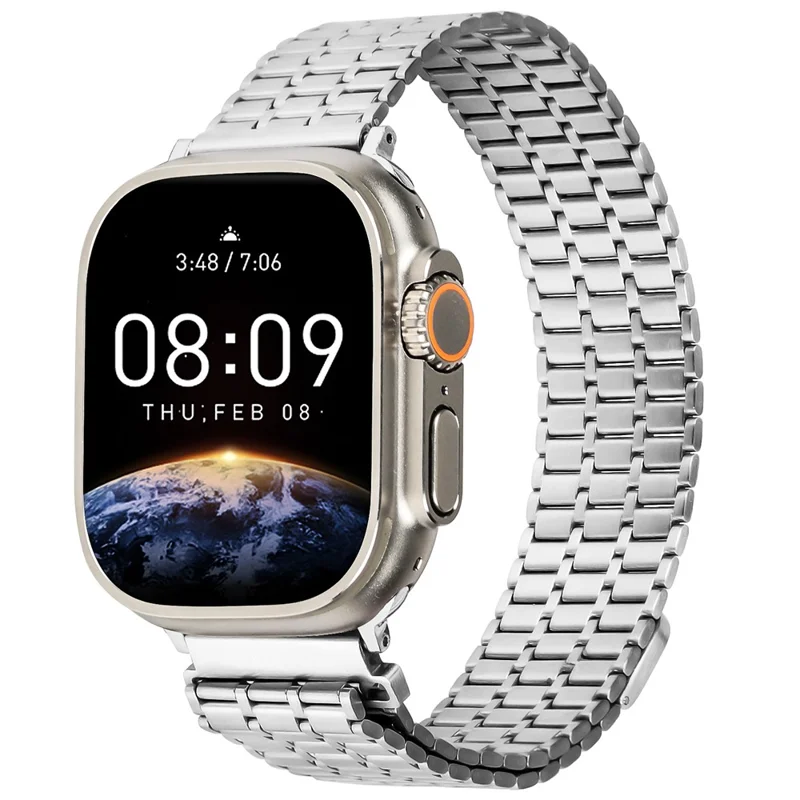 Watch Strap for Apple Watch Series 11 10 42mm / 9 8 7 41mm / SE3 SE2 SE 6 5 4 40mm / 3 2 1 38mm 316L Stainless Steel Watch Band Magnetic Adjustable Strap - Silver