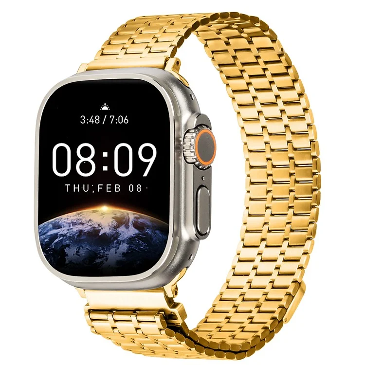 Watch Strap for Apple Watch Series 10 42mm / 9 8 7 41mm / SE (2023) SE (2022) SE 6 5 4 40mm / 3 2 1 38mm Watch Band 316L Stainless Steel Magnetic Wrist Strap - Gold