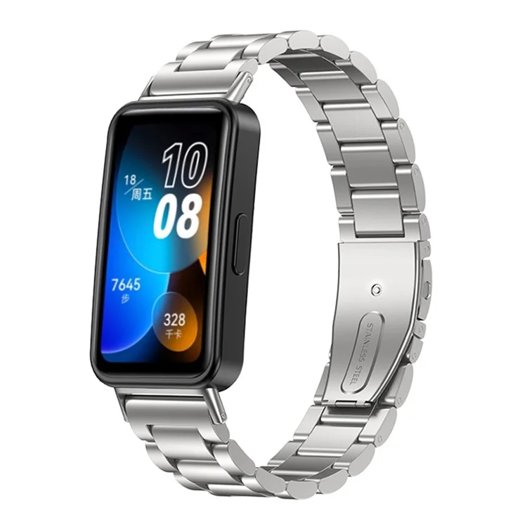 Für Huawei Band 8 / Band 8 NFC / Band 9 / Band 9 NFC Uhrenarmband Edelstahl Metallarmband - Silber