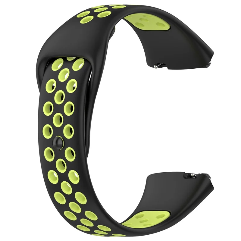 Pour Xiaomi Redmi Watch 3 Lite / Watch 3 Active Bicolor Watch Bands Silicone Quick Release Replacement Watch Strap - Noir+Lime