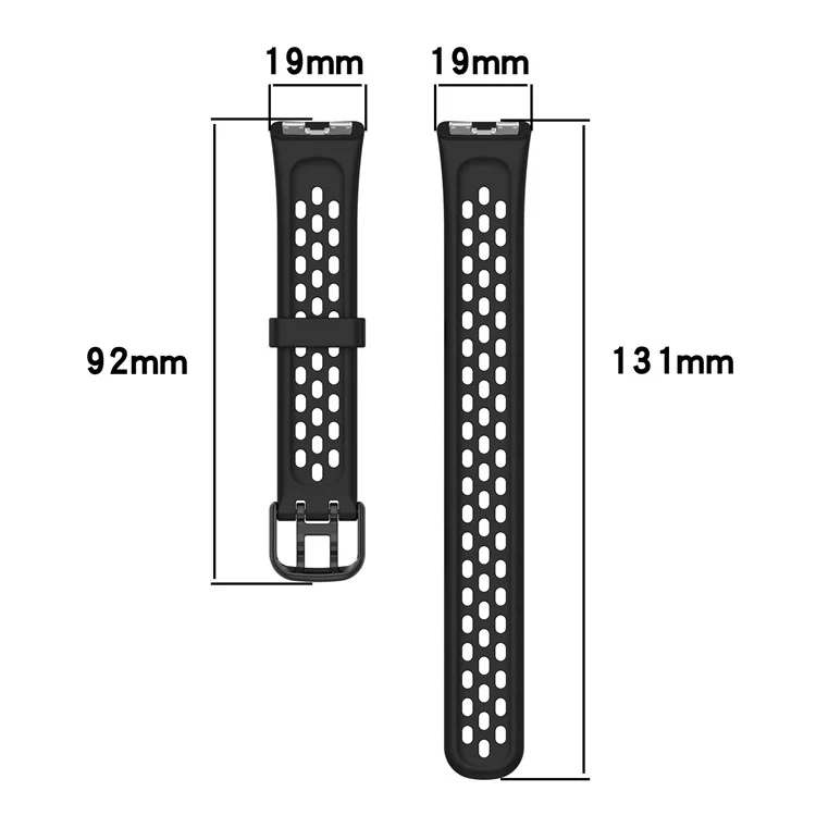 For Huawei Band 8 / Band 8 NFC / Band 9 / Band 9 NFC Breathable Silicone Smart Watch Strap Comfortable Wearing Wrist Band - Black
