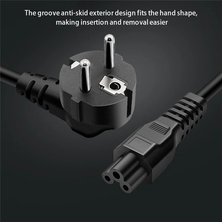 1.5m 3*0.75 SQMM Pure Copper EU Plug Power Adapter 3-Pin Tail Laptop PC Charger Cable (VDE Certified)