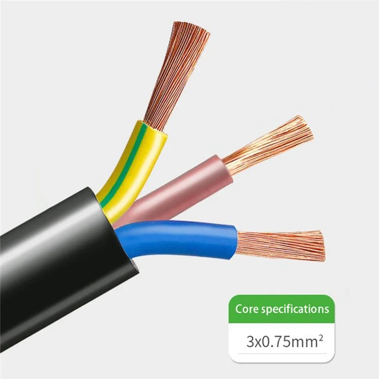 1.2m 3*0.75 SQMM Pure Copper EU Plug 3-Pin Tail Charger Plug Computer Laptop Power Adapter Cable (VDE Certified)