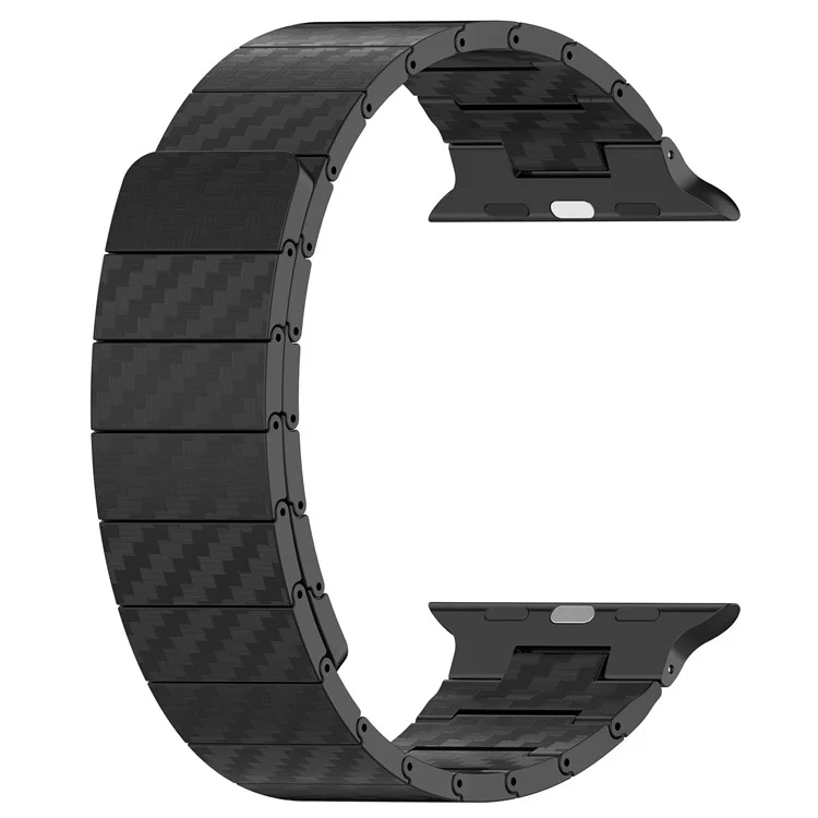 Bracelet de montre magnétique pour Apple Watch Series 10 46mm / Ultra 2 Ultra 49mm / Série 9 8 7 45mm / 6 5 4 SE (2023) SE (2022) SE 44mm / 3 2 1 42mm, Bracelet en texture de fibre de carbone PC - Noir