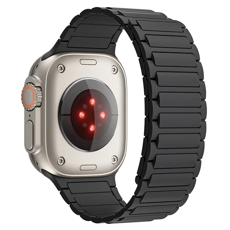 Banda magnetica per Apple Watch Serie 10 42mm / 9 8 7 41mm / SE (2023) SE (2022) SE 6 5 4 40mm / 3 2 1 38mm AW Cinturino in silicone regolabile - Nero