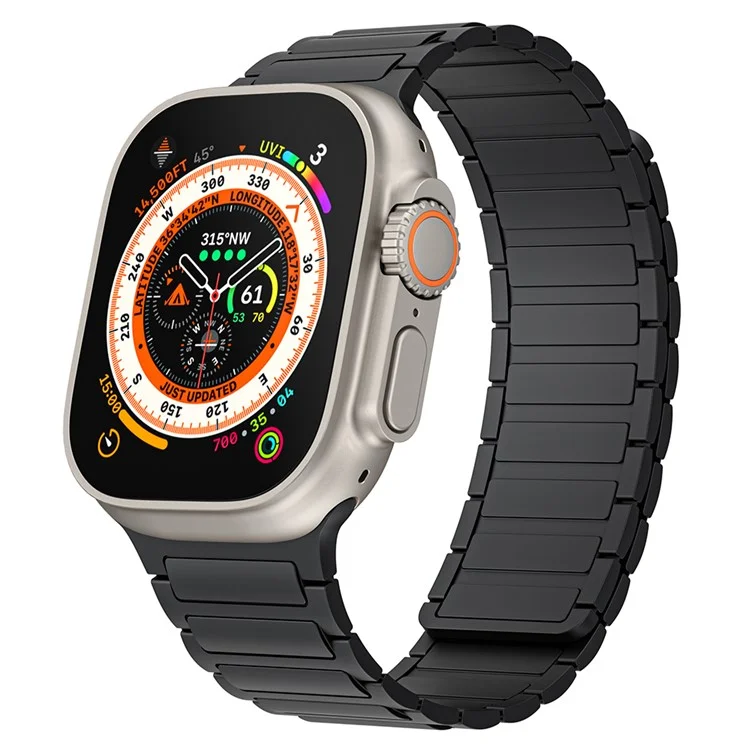 Correa de reloj de silicona para Apple Watch Series 10 46mm / Ultra 2 Ultra 49mm / Series 9 8 7 45mm / 6 5 4 SE (2023) SE (2022) SE 44mm / 3 2 1 42mm, Pulsera magnética AW - Negro