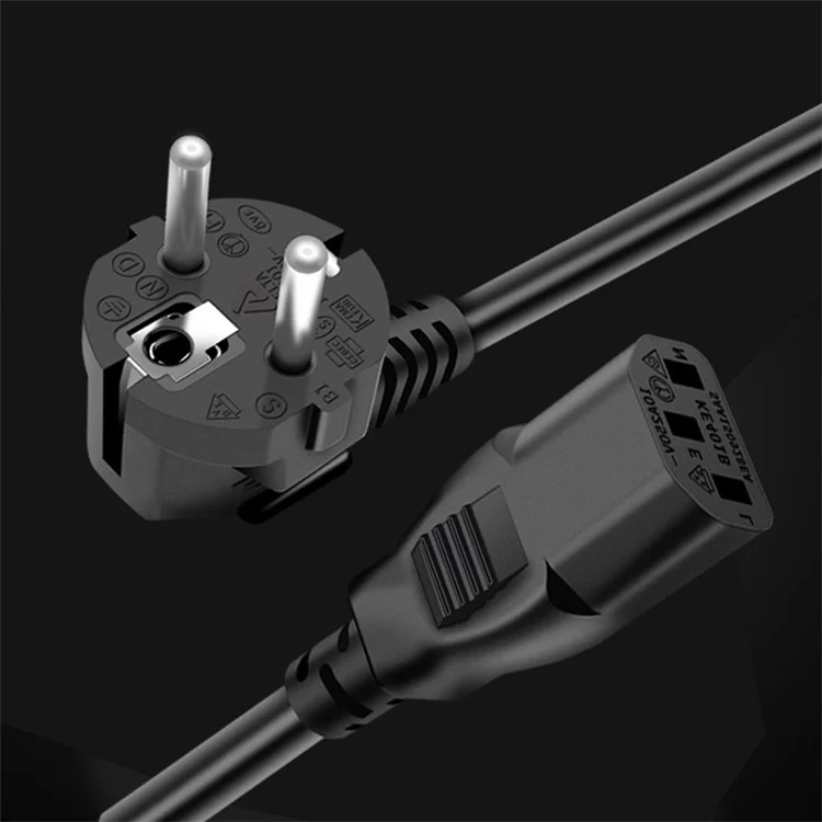 1.8m 3*0.75 SQMM EU Plug Power Cable 3 Square Pins Power Adapter for Monitor Kettle (VDE Certified)