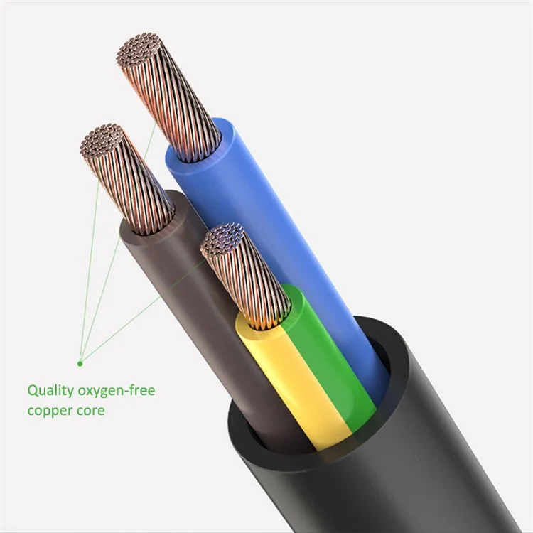 1.8m 3*0.75 SQMM EU Plug Power Cable 3 Square Pins Power Adapter for Monitor Kettle (VDE Certified)