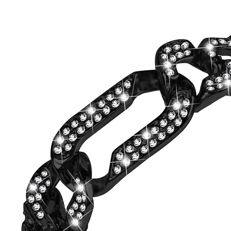 Für Xiaomi Mi Band 7 Rhinestone Dekor Legierungs-Uhrenarmband mit Uhrengehäuse - Schwarz