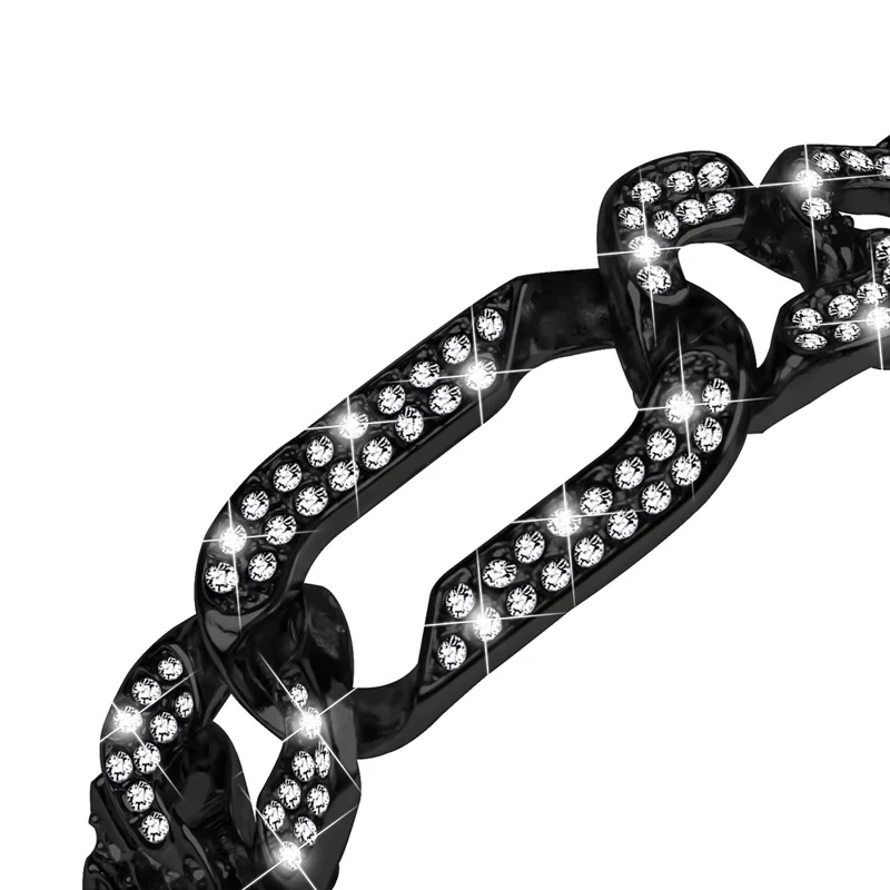 Per Fitbit Luxe Rhinestone Decor Watch Band Zinco Lega Metallica Cinturino - Nero