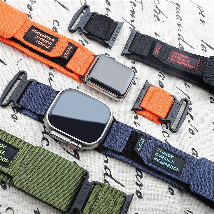 Watch Strap for Apple Watch Series 10 42mm / 9 8 7 41mm / SE (2023) SE (2022) SE 6 5 4 40mm / 3 2 1 38mm Nylon Watch Band Adjustable Sports Wrist Strap - Black
