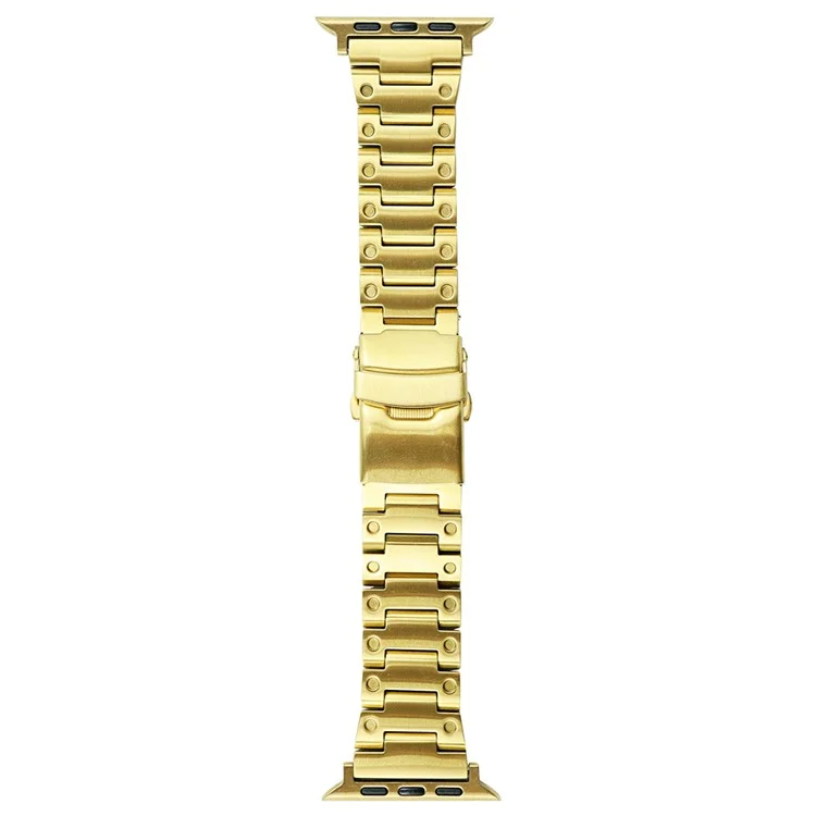 Watch Strap for Apple Watch Series 10 42mm / 9 8 7 41mm / SE (2023) SE (2022) SE 6 5 4 40mm / 3 2 1 38mm Men Watch Band Stainless Steel Dots Wrist Strap - Gold