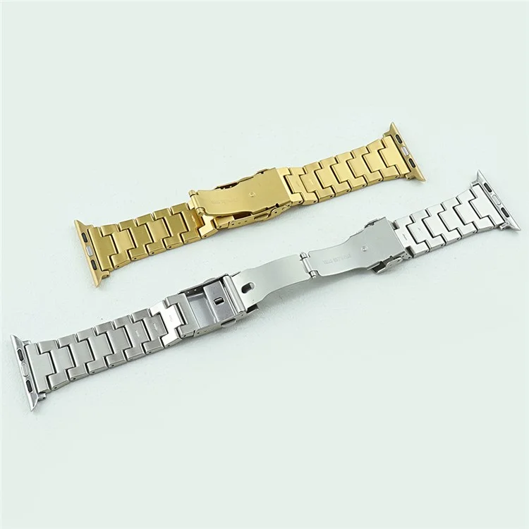 Watch Strap for Apple Watch Series 10 42mm / 9 8 7 41mm / SE (2023) SE (2022) SE 6 5 4 40mm / 3 2 1 38mm Men Watch Band Stainless Steel Dots Wrist Strap - Gold
