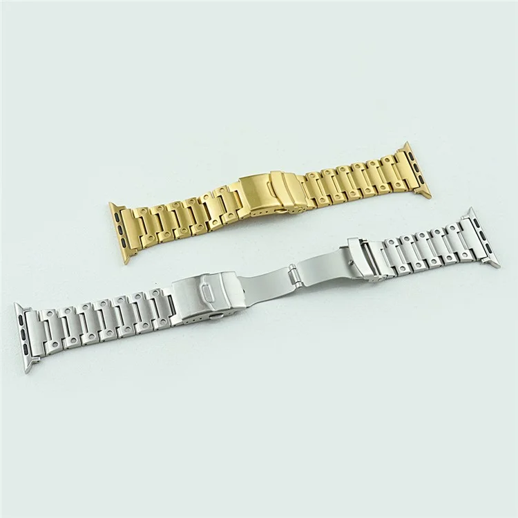 Watch Strap for Apple Watch Series 10 42mm / 9 8 7 41mm / SE (2023) SE (2022) SE 6 5 4 40mm / 3 2 1 38mm Men Watch Band Stainless Steel Dots Wrist Strap - Gold