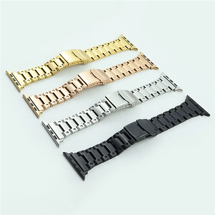 Watch Strap for Apple Watch Series 10 42mm / 9 8 7 41mm / SE (2023) SE (2022) SE 6 5 4 40mm / 3 2 1 38mm Men Watch Band Stainless Steel Dots Wrist Strap - Gold