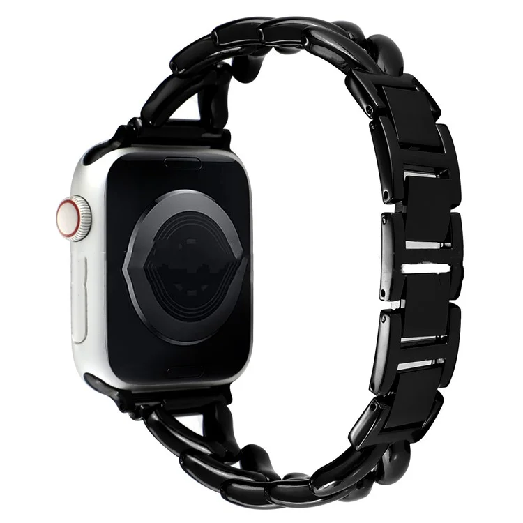 Pour Apple Watch Series 10 46mm / Ultra 2 Ultra 49mm / Série 9 8 7 45mm / 6 5 4 SE (2023) SE (2022) SE 44mm / 3 2 1 42mm Remplacement de bracelet de montre en alliage - Noir