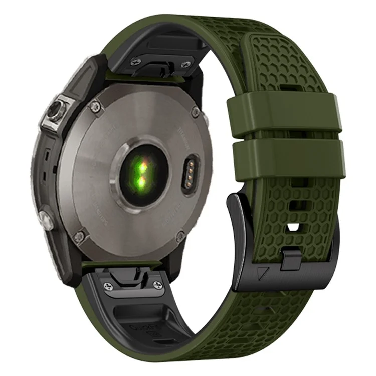 Dot Texture Silicone Band für Garmin Tactix 7 Pro  /  Fenix 7X  /  6X Pro  /  5X Plus , 26mm Dual-color Uhrenarmband - Army Green+Schwarz