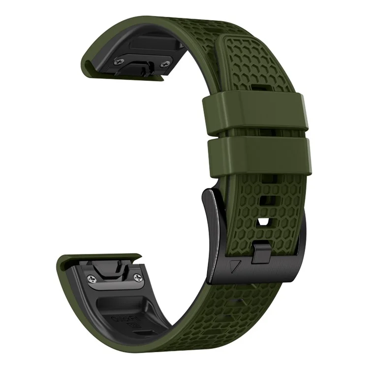 Dot Texture Silicone Band für Garmin Tactix 7 Pro  /  Fenix 7X  /  6X Pro  /  5X Plus , 26mm Dual-color Uhrenarmband - Army Green+Schwarz