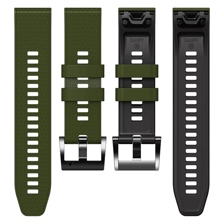 Dot Texture Silicone Band für Garmin Tactix 7 Pro  /  Fenix 7X  /  6X Pro  /  5X Plus , 26mm Dual-color Uhrenarmband - Army Green+Schwarz