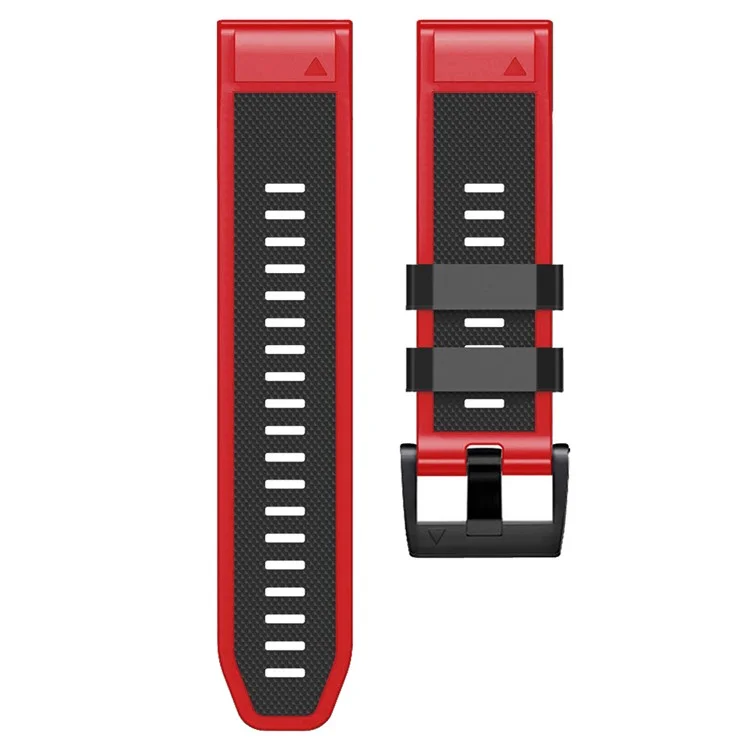 For Garmin Fenix 7 / Forerunner 965 / 955 / 945 / 935 Armband Diamond Texture Silicone Dual-Color Watch Strap - Black + Red