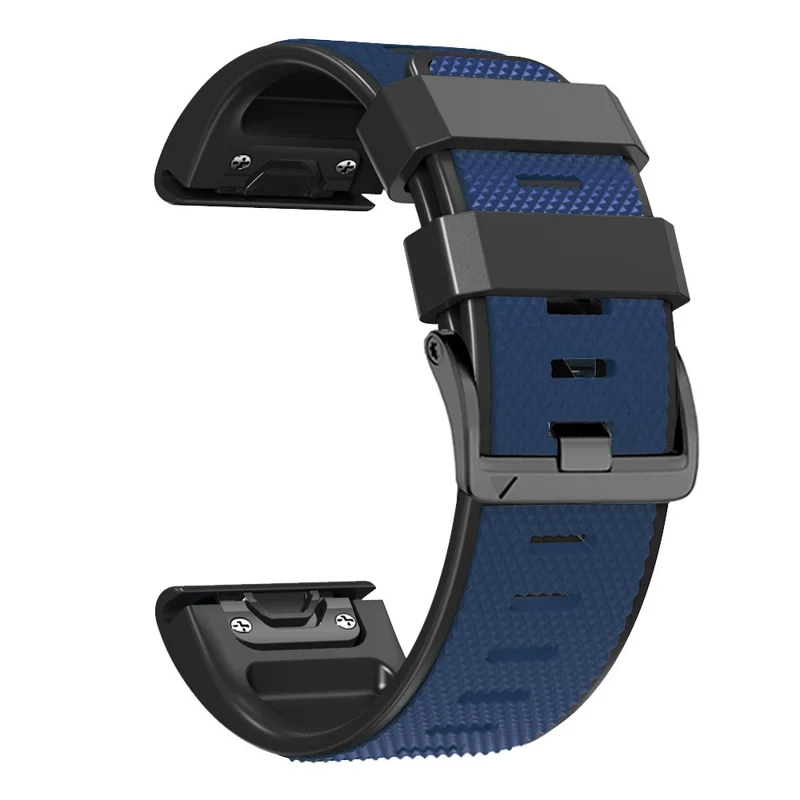 For Garmin Fenix 7 / Forerunner 965 / 955 / 945 / 935 Armband Diamond Texture Silicone Dual-Color Watch Strap - Dark Blue + Black