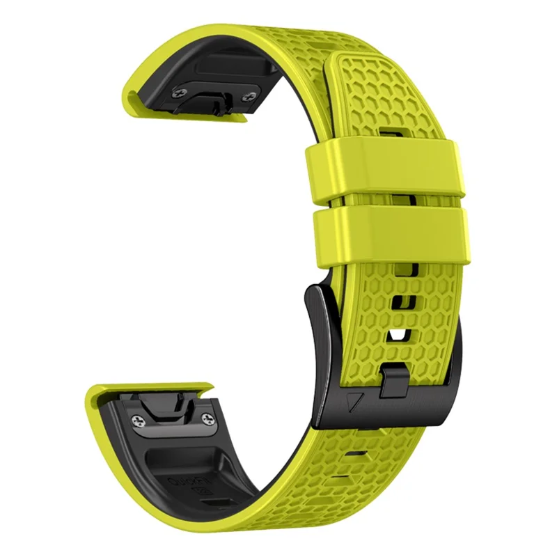 Dot Texture Watch Band for Garmin Fenix 7 / Forerunner 965 / 955 / 945 / 935 , Soft Silicone Dual-color Wrist Strap - Lime+Black