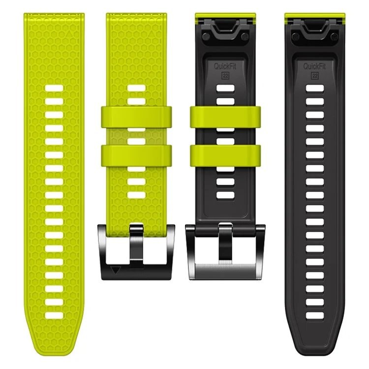 Dot Texture Watch Band for Garmin Fenix 7 / Forerunner 965 / 955 / 945 / 935 , Soft Silicone Dual-color Wrist Strap - Lime+Black
