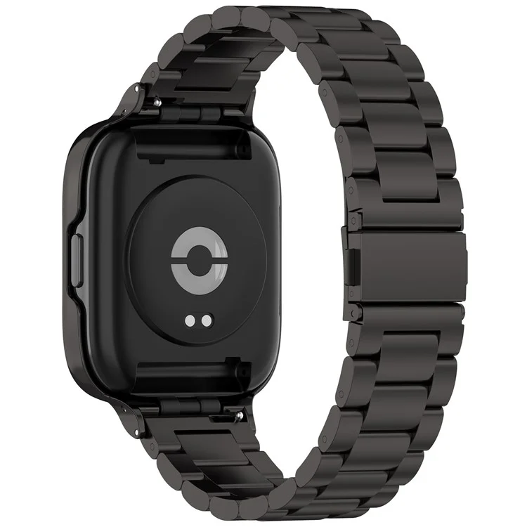 Pour Xiaomi Redmi Watch 3 Lite / Watch 3 Active Bracelet de Montre 3 Perles Métal avec Boîtier de Montre - Noir