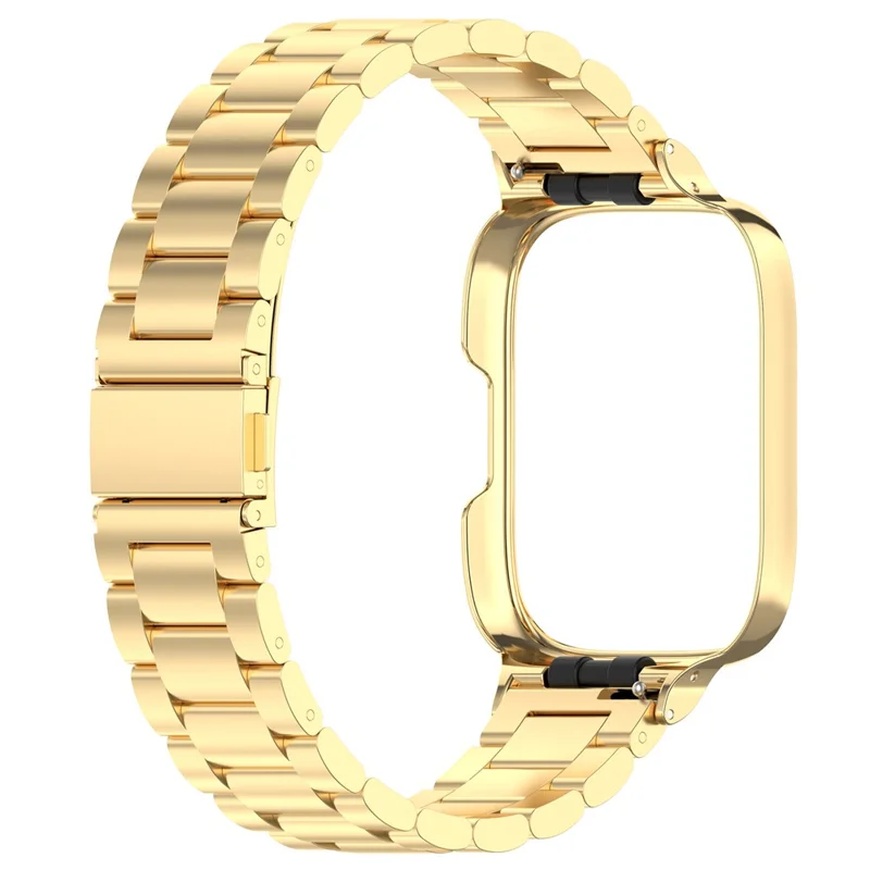 Pour Xiaomi Redmi Watch 3 Lite / Watch 3 Active Watch Band 3 Perles Bracelet Métallique avec Boîtier de Montre - Or