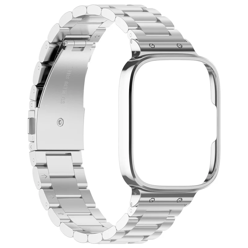 For Xiaomi Redmi Watch 3 Lite / Watch 3 Active Watch Band 3 Beads Metal Wrist Strap with Watch Case - Silver