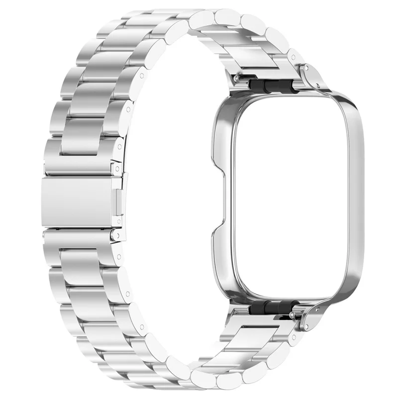 For Xiaomi Redmi Watch 3 Lite / Watch 3 Active Watch Band 3 Beads Metal Wrist Strap with Watch Case - Silver