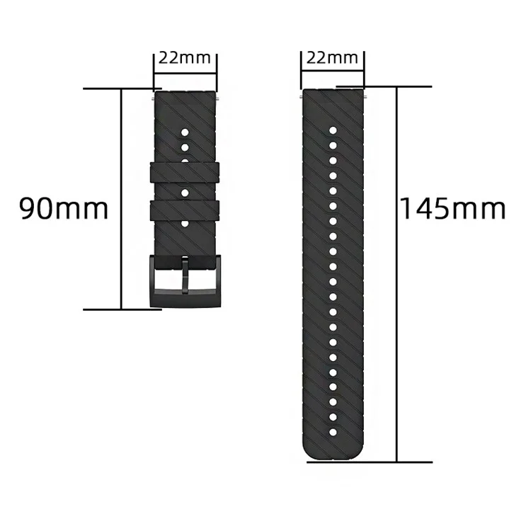 Twill Texture Silicone Band for Suunto Vertical / 9 Peak Pro / 5 Peak, Correa de reloj de 22 mm - Negro