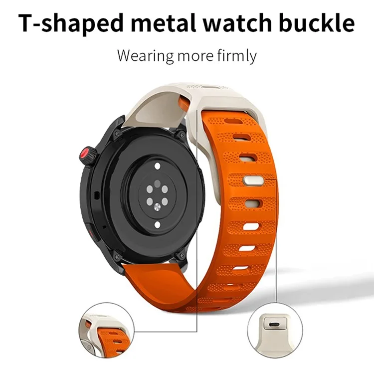 Correa de reloj de silicona para Garmin Forerunner 265 / 255 / Vivoactive 4 / Venu 2, correa de muñeca con textura de puntos de 22 mm - Starlight+Orange