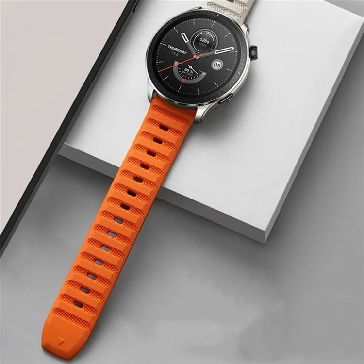 Correa de reloj de silicona para Garmin Forerunner 265 / 255 / Vivoactive 4 / Venu 2, correa de muñeca con textura de puntos de 22 mm - Starlight+Orange