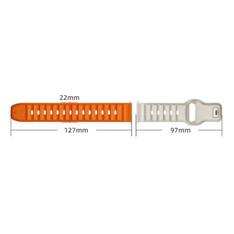 Correa de reloj de silicona para Garmin Forerunner 265 / 255 / Vivoactive 4 / Venu 2, correa de muñeca con textura de puntos de 22 mm - Starlight+Orange