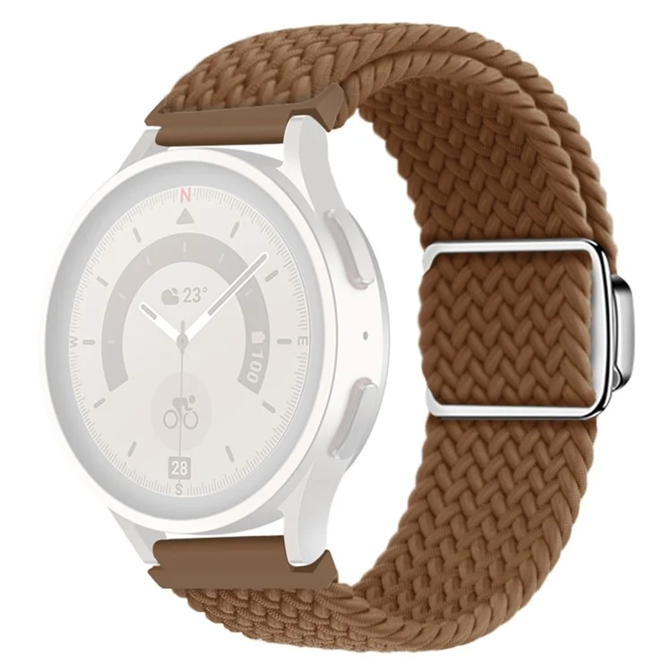 22mm Armband für Garmin Forerunner 265 / 255 / Vivoactive 4 / Venu 2, geflochtenes Nylonarmband mit magnetischem Faltschließer - Braun
