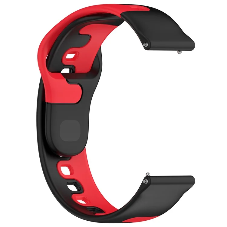 Para Samsung Galaxy Watch6 / Watch6 Classic / Watch 5 / 5 Pro / Watch4 / Watch4 Classic Dual Color Watch Strap 20mm Silicone Watchband - Preto / Vermelho