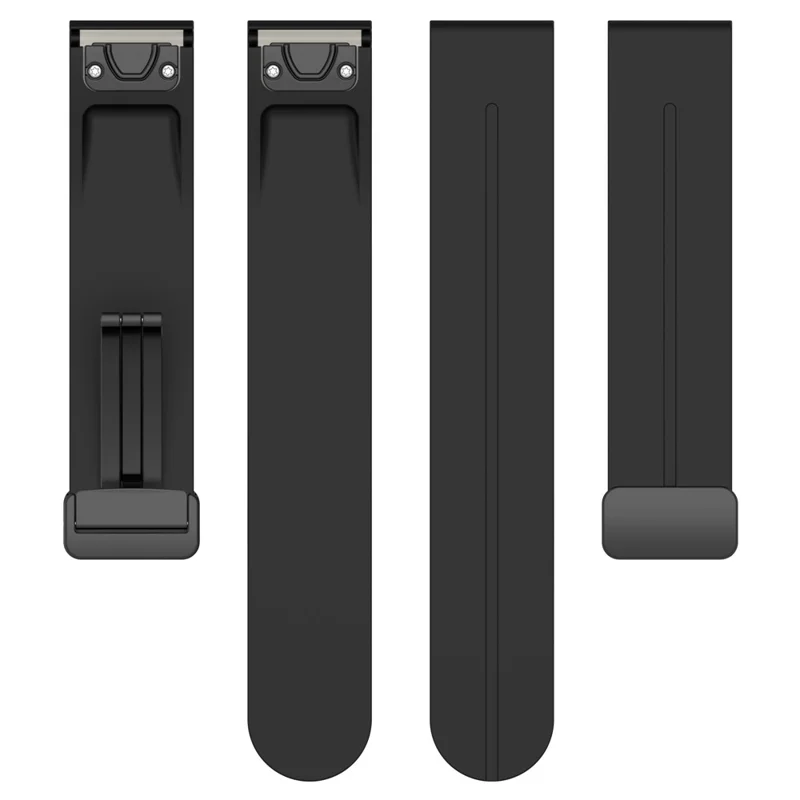 Silicone Watch Band for Garmin Fenix 8 43mm / Forerunner 570 42mm / Fenix 7S / 6S / 5S , Magnetic Buckle 20mm Sport Strap with Tools - Black