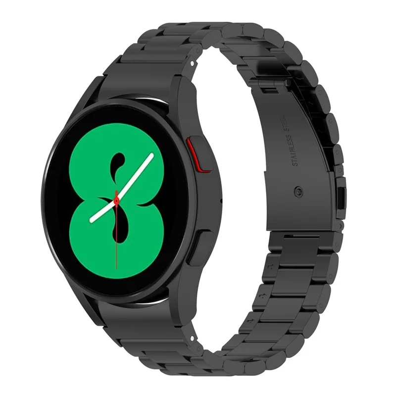 Pulseira de Aço Inoxidável para Samsung Galaxy Watch6 / Watch6 Classic / Watch 5 / Watch4 3-Bead Watch Strap - Preto