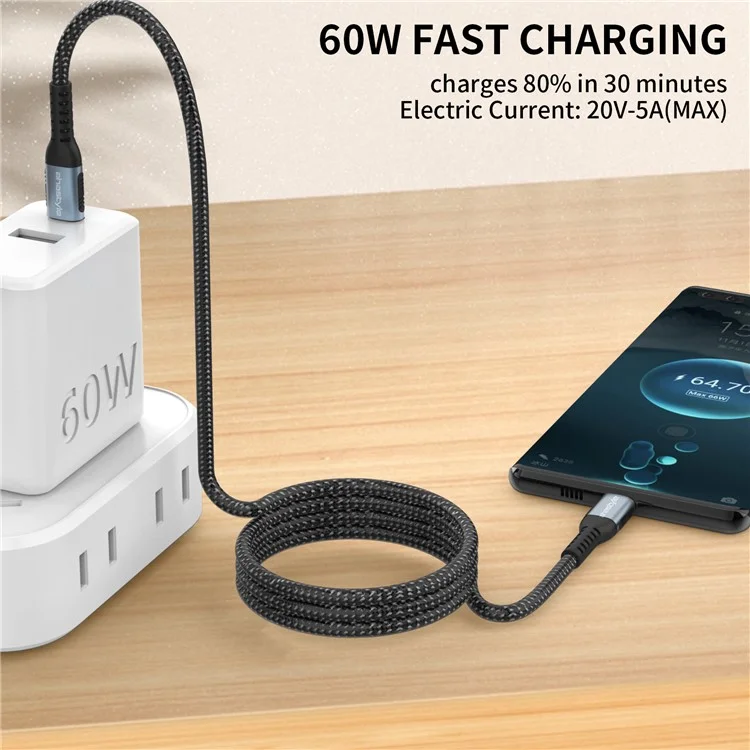 AHASTYLE XC01 MDD per iPhone Serie 15 1m Cavo di ricarica USB-C PD Fast Charging Type-C a Type-C Cavo di trasferimento dati Chip E-Mark integrato - 60W
