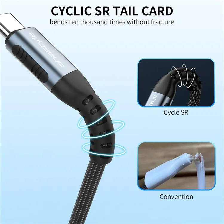 AHASTYLE XC01 MDD per iPhone Serie 15 1m Cavo di ricarica USB-C PD Fast Charging Type-C a Type-C Cavo di trasferimento dati Chip E-Mark integrato - 60W