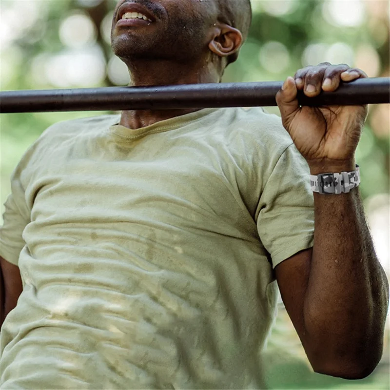 Camouflage Pattern Printed Watch Band for Garmin Fenix 7 / 6 ,  22mm Silicone Quick Release Strap - Camouflage Grey