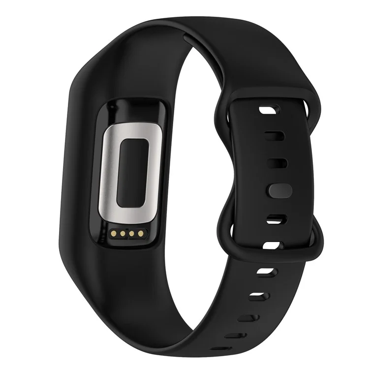 Sport Band for Fitbit Charge 5 / 4 / 3 , Soft Silicone Wristband Replacement Strap with Case - Black