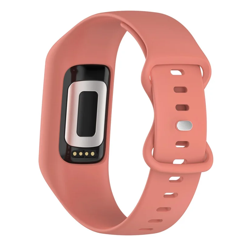 Sport Band for Fitbit Charge 5 / 4 / 3 , Soft Silicone Wristband Replacement Strap with Case - Official Pink