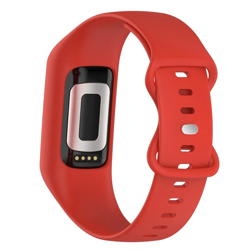 Sport Band for Fitbit Charge 5 / 4 / 3 , Soft Silicone Wristband Replacement Strap with Case - Red