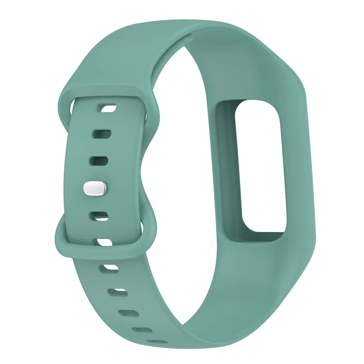 Sport Band for Fitbit Charge 5 / 4 / 3 , Soft Silicone Wristband Replacement Strap with Case - Pine Needle Green