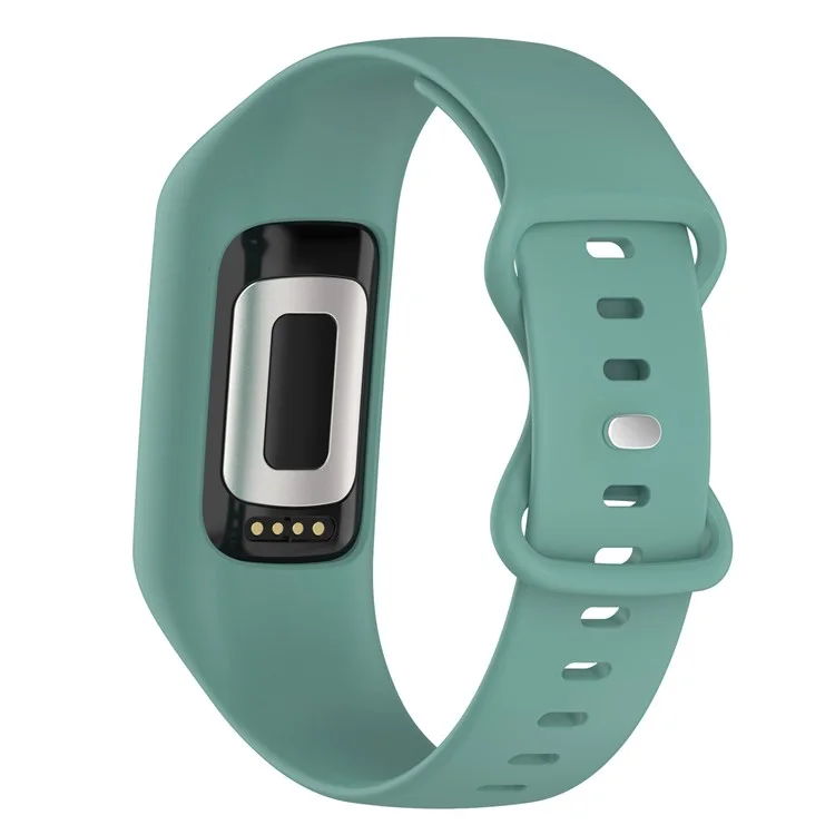 Sport Band for Fitbit Charge 5 / 4 / 3 , Soft Silicone Wristband Replacement Strap with Case - Pine Needle Green